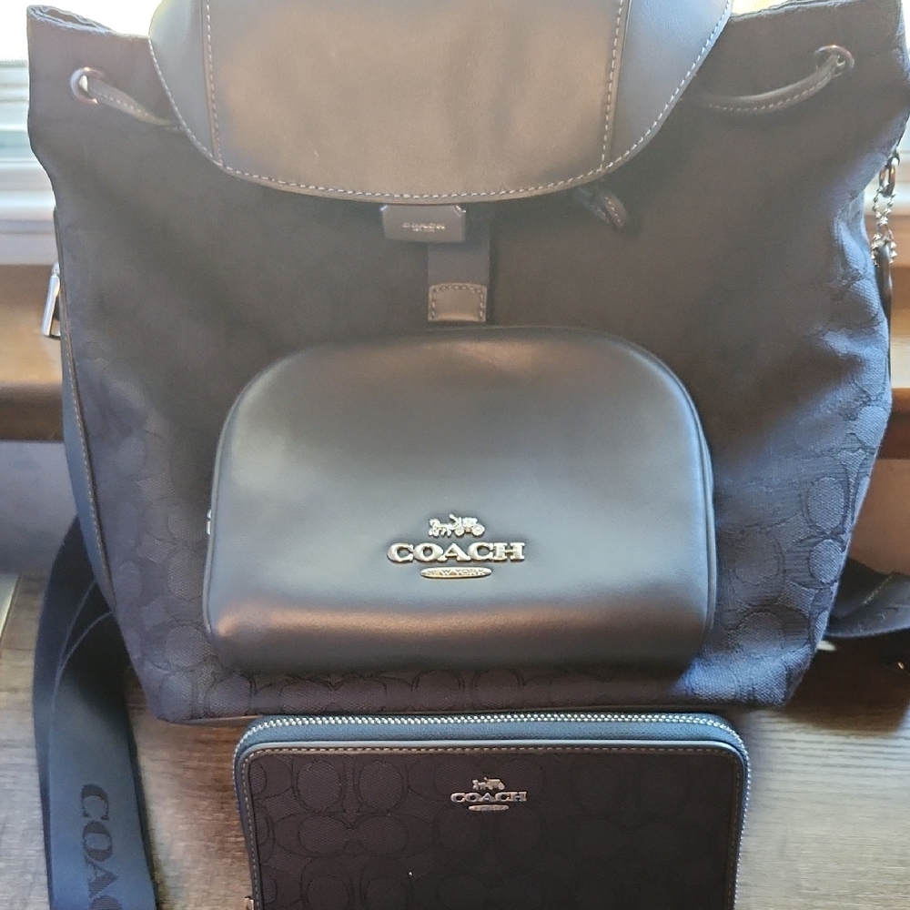 Coach Blue Backpack Set